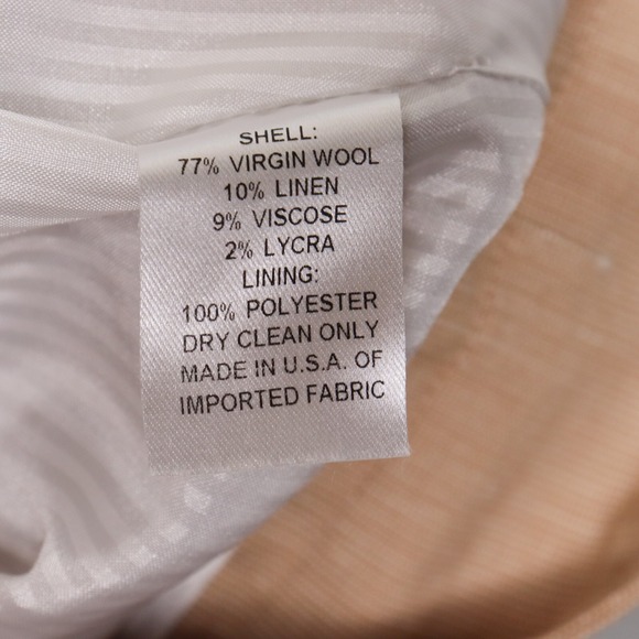 Peter Som Womens Beige Virgin Wool Linen Blend Pencil Skirt Size 2 Office Casual - Picture 5 of 7